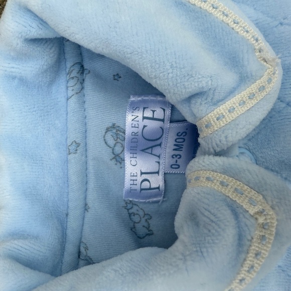 Vintage Children’s place Blue Velour 2 Piece Set Jacket Pants 0-3 Months Blue - Picture 3 of 6